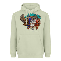 Matcha God bless the USA Eagle 4th of july Heavyweight Hoodie - HowdyJamesFarm