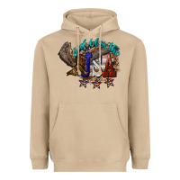 Mushroom God bless the USA Eagle 4th of july Heavyweight Hoodie - HowdyJamesFarm