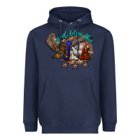 Navy God bless the USA Eagle 4th of july Heavyweight Hoodie - HowdyJamesFarm