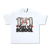 White 101 days of school Urban Heavy Tee - MaliasSmallBusiness