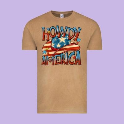 Howdy America Vintage Tee Designed By Maliassmallbusiness