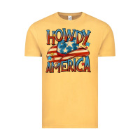 Vintage Mustard howdy america Vintage Tee - MaliasSmallBusiness
