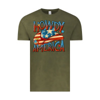 Vintage Olive howdy america Vintage Tee - MaliasSmallBusiness