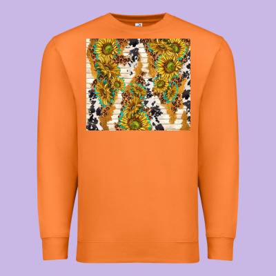 Sunflowers With Patterns Premium Sweatshirt Designed By Tumblerdesignbyshophia