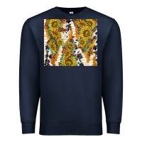 Navy sunflowers with patterns Premium Sweatshirt - TumblerDesignByShophia