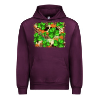 Mauve Wine st.patricks plaid  green glitter cowhide  leopard Urban Hoodie - FaDigitalArtStudio