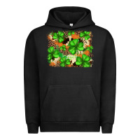 Pigment Black st.patricks plaid  green glitter cowhide  leopard Urban Hoodie - FaDigitalArtStudio