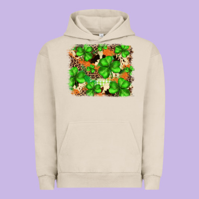 St.patricks Plaid  Green Glitter Cowhide  Leopard Urban Hoodie Designed By Fadigitalartstudio
