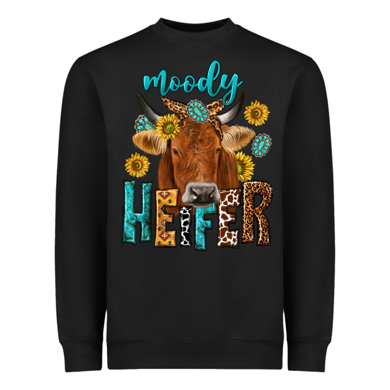 Moody Cow Heavyweight Sweatshirt by NancyCooperArtShop | Teevron