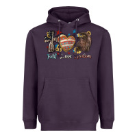 Plum Faith love freedom 4th of july Heavyweight Hoodie - HowdyJamesFarm