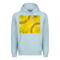 Blue Mist distressed softball pattern Premium Hoodie - TumblerDesignByShophia