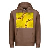 Chestnut distressed softball pattern Premium Hoodie - TumblerDesignByShophia