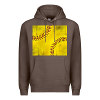 Coffee distressed softball pattern Premium Hoodie - TumblerDesignByShophia