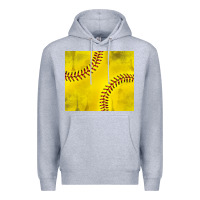 Heather Grey distressed softball pattern Premium Hoodie - TumblerDesignByShophia