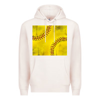 Pale Pink distressed softball pattern Premium Hoodie - TumblerDesignByShophia