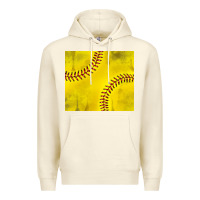 Sandshell distressed softball pattern Premium Hoodie - TumblerDesignByShophia