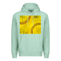 Seafoam distressed softball pattern Premium Hoodie - TumblerDesignByShophia
