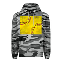 Slate Camo distressed softball pattern Premium Hoodie - TumblerDesignByShophia