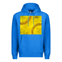 True Royal distressed softball pattern Premium Hoodie - TumblerDesignByShophia