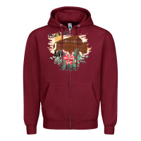 Burgundy Take No Bull Floral Rodeo Zipper Hoodie - Bettercallsaul