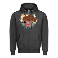 Charcoal Heather Take No Bull Floral Rodeo Zipper Hoodie - Bettercallsaul