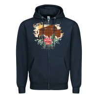 Navy Take No Bull Floral Rodeo Zipper Hoodie - Bettercallsaul