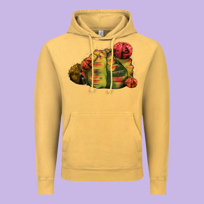 Gymnocalycium Variegated Cactus Vintage Hoodie Designed By Lillyallendesigns