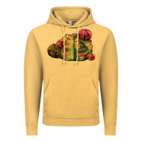 Vintage Mustard Gymnocalycium Variegated Cactus Vintage Hoodie - LillyAllenDesigns