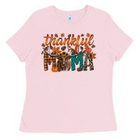 Bubblegum Pink thankful mama longhorn Ladies Tee - RacoonDesign