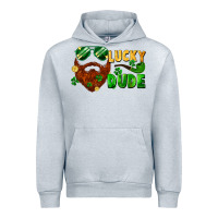 Heather Grey lucky dude saint patricks bearded man Urban Hoodie - FaDigitalArtStudio