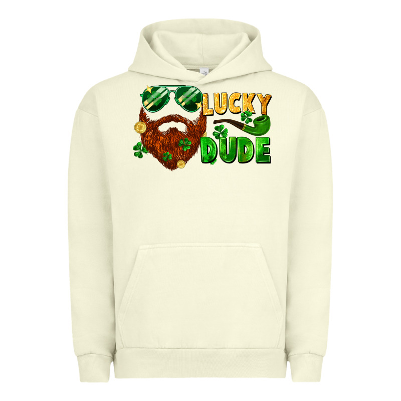 Lucky Dude Saint Patricks Bearded Man Urban Hoodie by FaDigitalArtStudio | Teevron