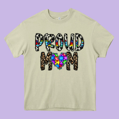 Proud Mom Heavy Core Tee Designed By Cowhidedigitalart