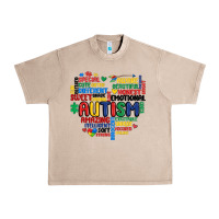French Oak autism heart Urban Heavy Tee - MaliasSmallBusiness