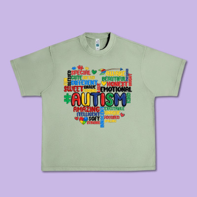 Autism Heart Urban Heavy Tee Designed By Maliassmallbusiness