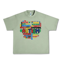 Oil Green autism heart Urban Heavy Tee - MaliasSmallBusiness
