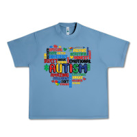 Pebble Blue autism heart Urban Heavy Tee - MaliasSmallBusiness
