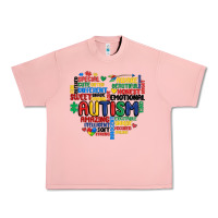 Salmon autism heart Urban Heavy Tee - MaliasSmallBusiness