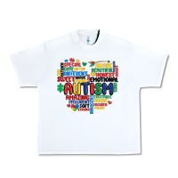 White autism heart Urban Heavy Tee - MaliasSmallBusiness