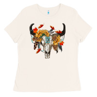 Bone Fall Bull Skull Ladies Tee - RanaPortraitStore