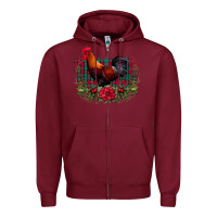 Burgundy Farm Cock Zipper Hoodie - Bettercallsaul