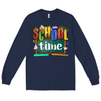 Navy school time Long Sleeve Tee - NancyCooperArtShop
