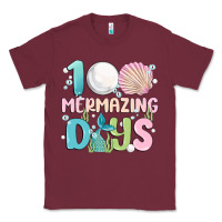 Burgundy 100 mermazing days Classic Tee - MaliasSmallBusiness