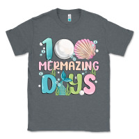 Charcoal Heather 100 mermazing days Classic Tee - MaliasSmallBusiness