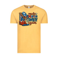 Vintage Mustard make america cowboy again Vintage Tee - MaliasSmallBusiness