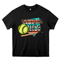 Black softball life Heavy Core Tee - CowhideDigitalArt