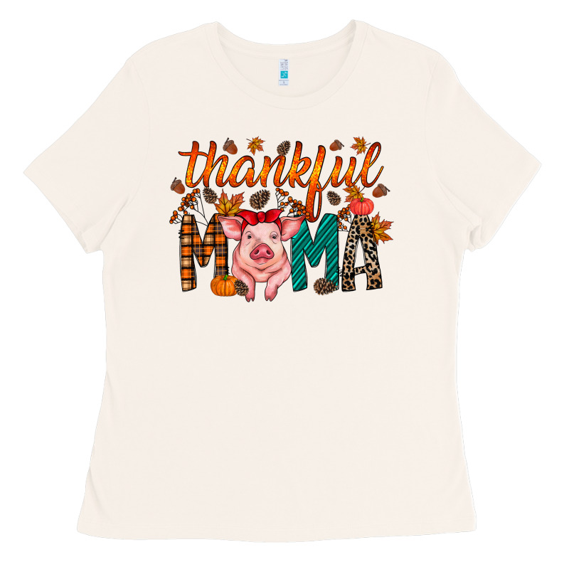 Thankful Mama Pig Ladies Tee by RacoonDesign | Teevron