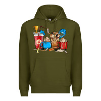 Army Green Hockey coffee cups Premium Hoodie - HowdyJamesFarm