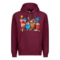 Burgundy Hockey coffee cups Premium Hoodie - HowdyJamesFarm
