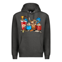 Charcoal Heather Hockey coffee cups Premium Hoodie - HowdyJamesFarm