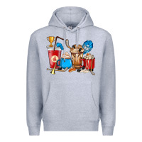 Heather Grey Hockey coffee cups Premium Hoodie - HowdyJamesFarm